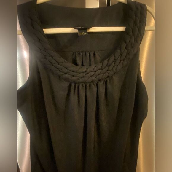 🌸 LANE Bryant Black LBD Sleeveless Knotted scoop Neck Sheath Dress Pockets 22 - Picture 9 of 12